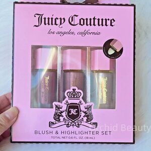 New 3PC Juicy Couture Blush & Highlighter Set Full Size~Limited Edition